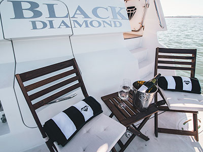 Chairs on board yacht