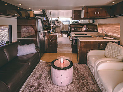 Luxury interior of motor yacht
