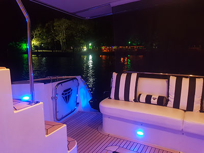 Black Diamond stern at night