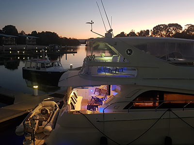 Black Diamond yacht moored at Sanctuary Cove