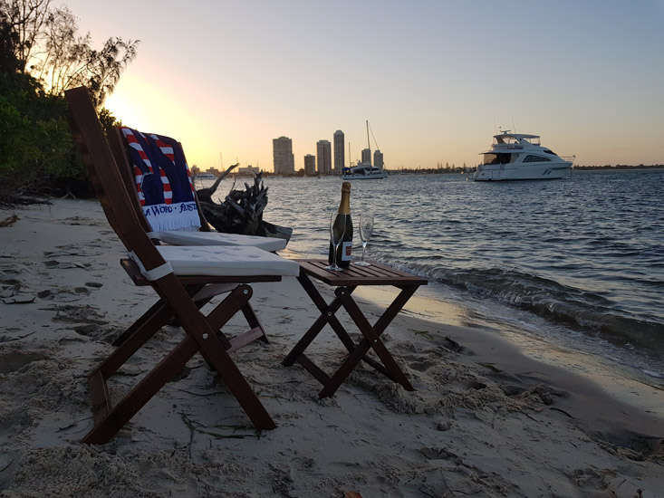 VIP Romance Escape picnic on the beach at dusk